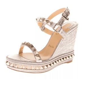 Christian Louboutin NWT Authentic New! Wedges  38